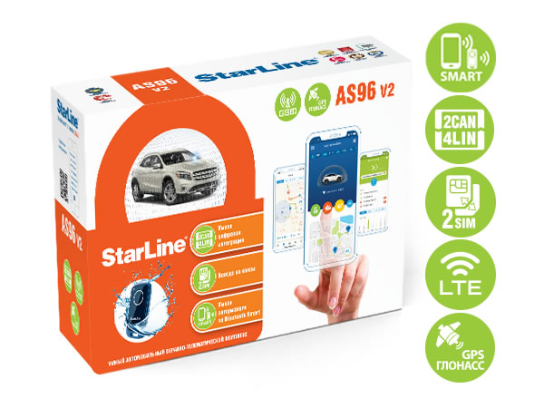 17234)StarLine AS96 V2 BT 2CAN+4LIN LTE GPS